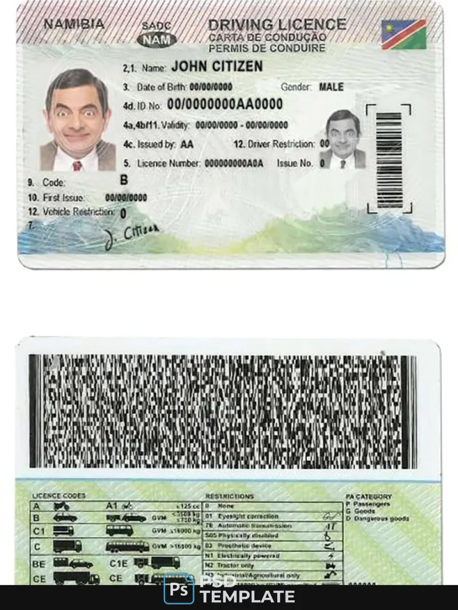 Namibia Driving License — Driver License
