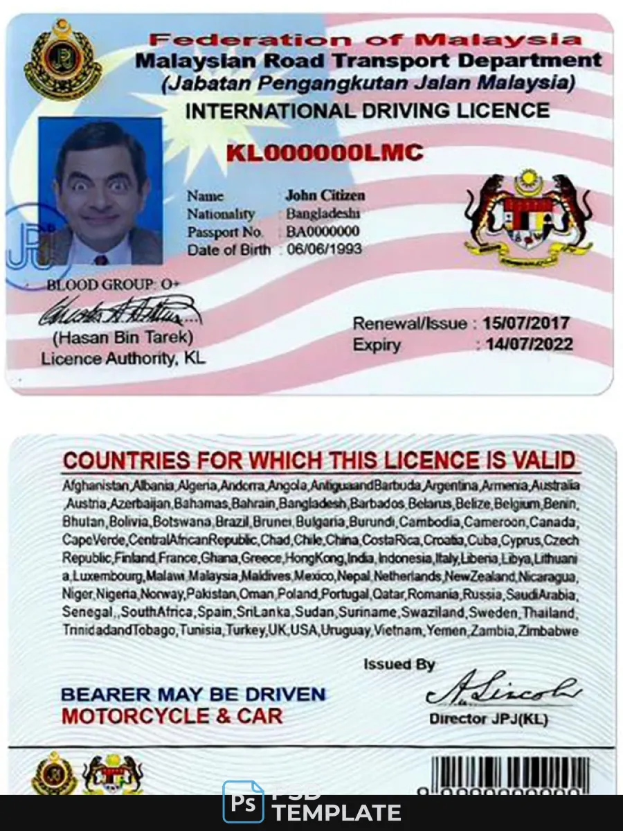 Malaysia Driving License Version 2 — Driver License