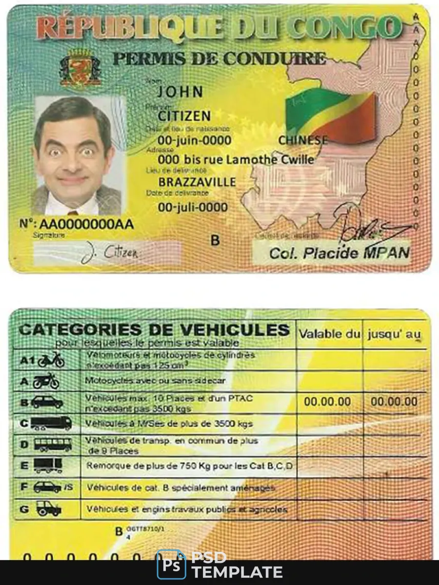 Congo Driving License — Driver License