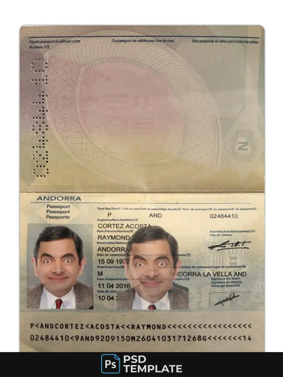 Andorra Passport 2016 Present — Passports