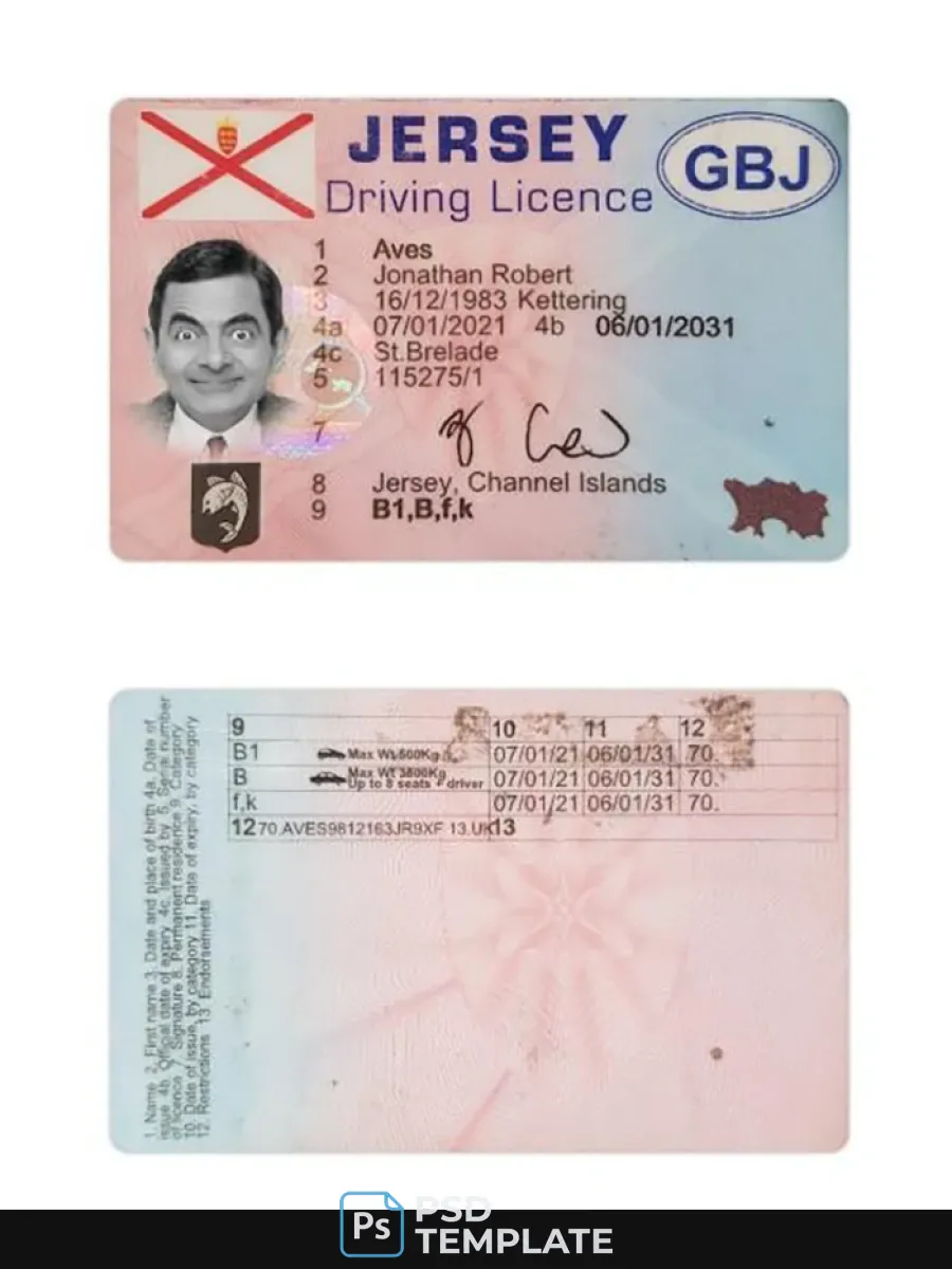 Jersey Driving License — Driver License