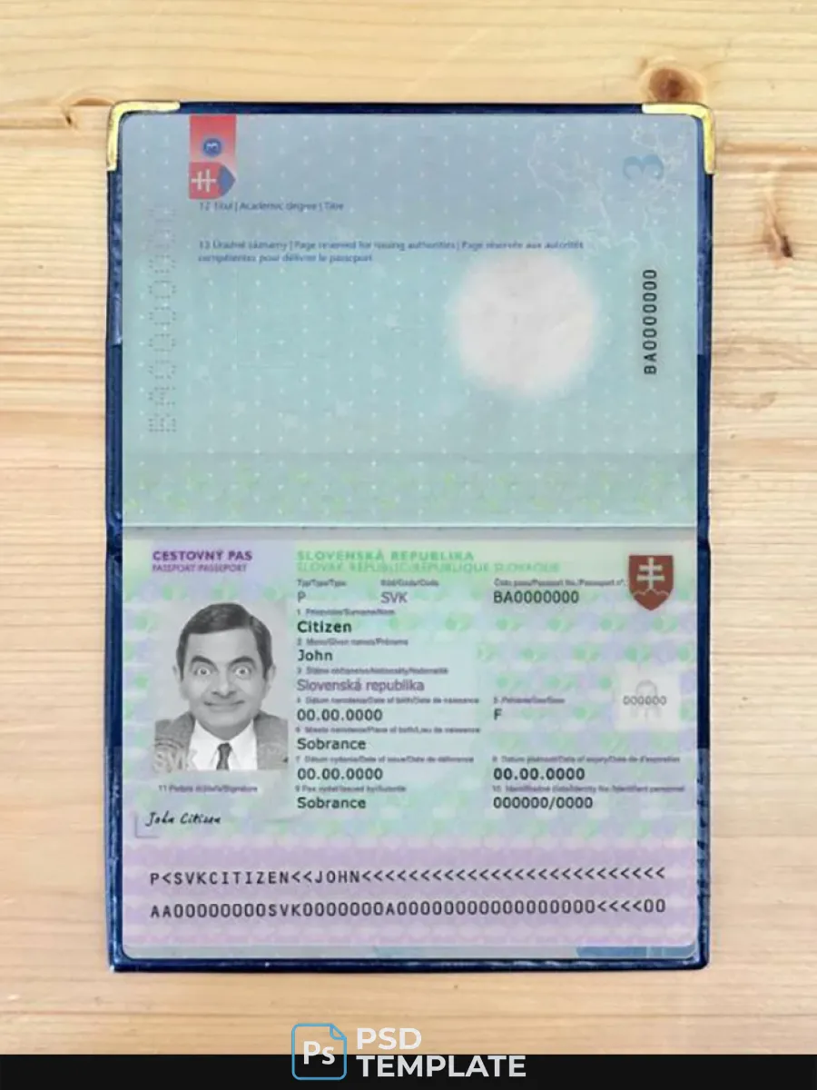 Slovakia Passport Version 3 Photolook — Passports