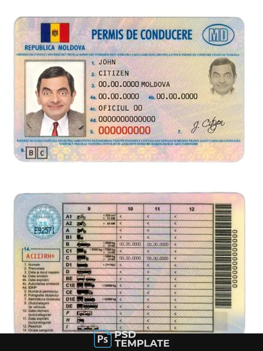 Moldova Driver License — Driver License