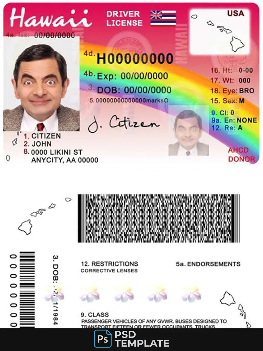 Hawaii Driving License — Driver License