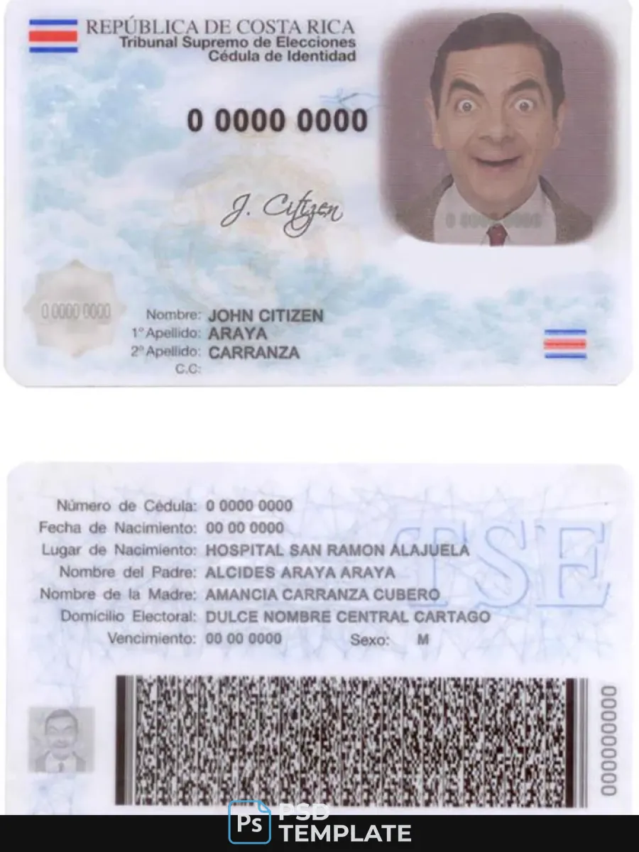 Costa Rica Id — ID Cards