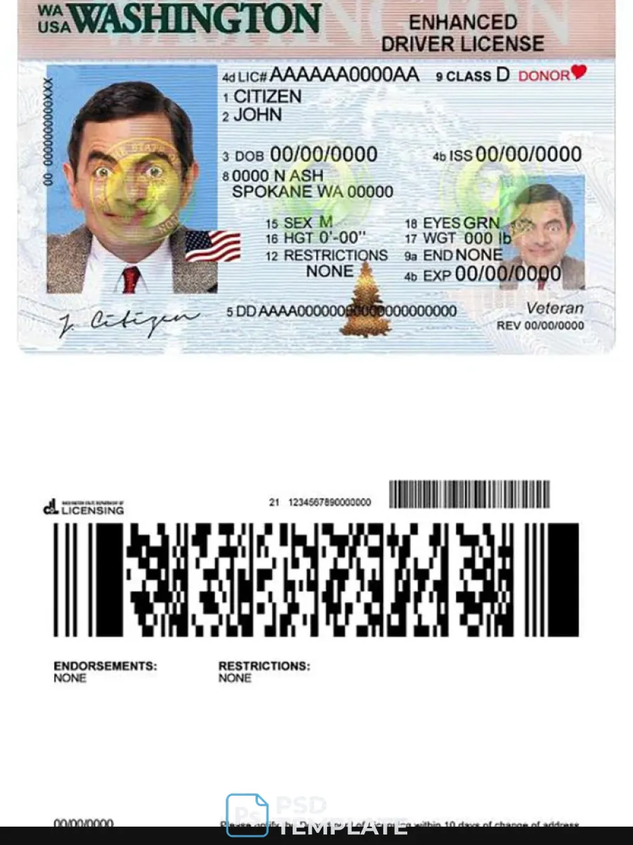 Usa Washington Driving License