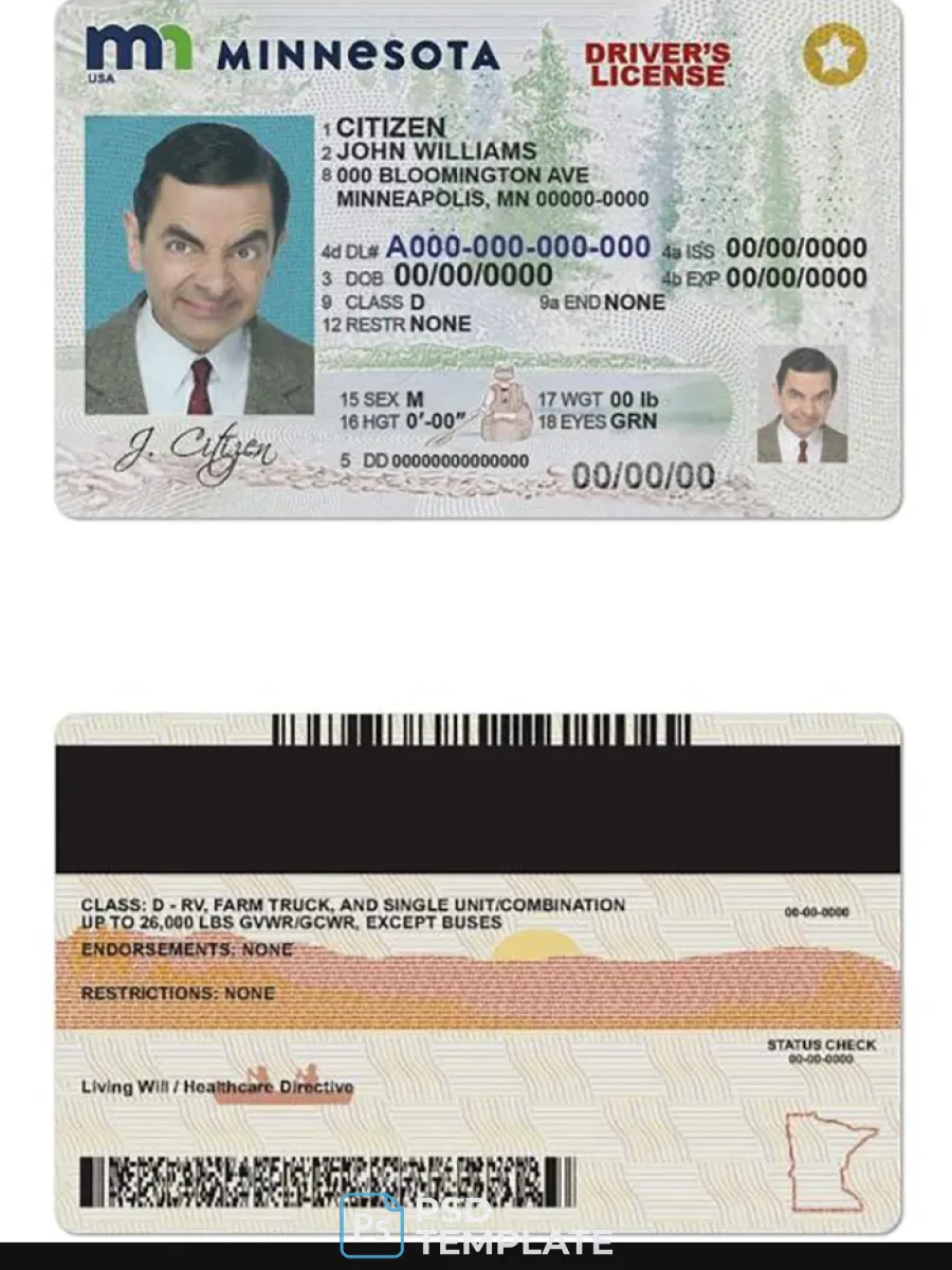 Usa Minnesota Driving License — Driver License