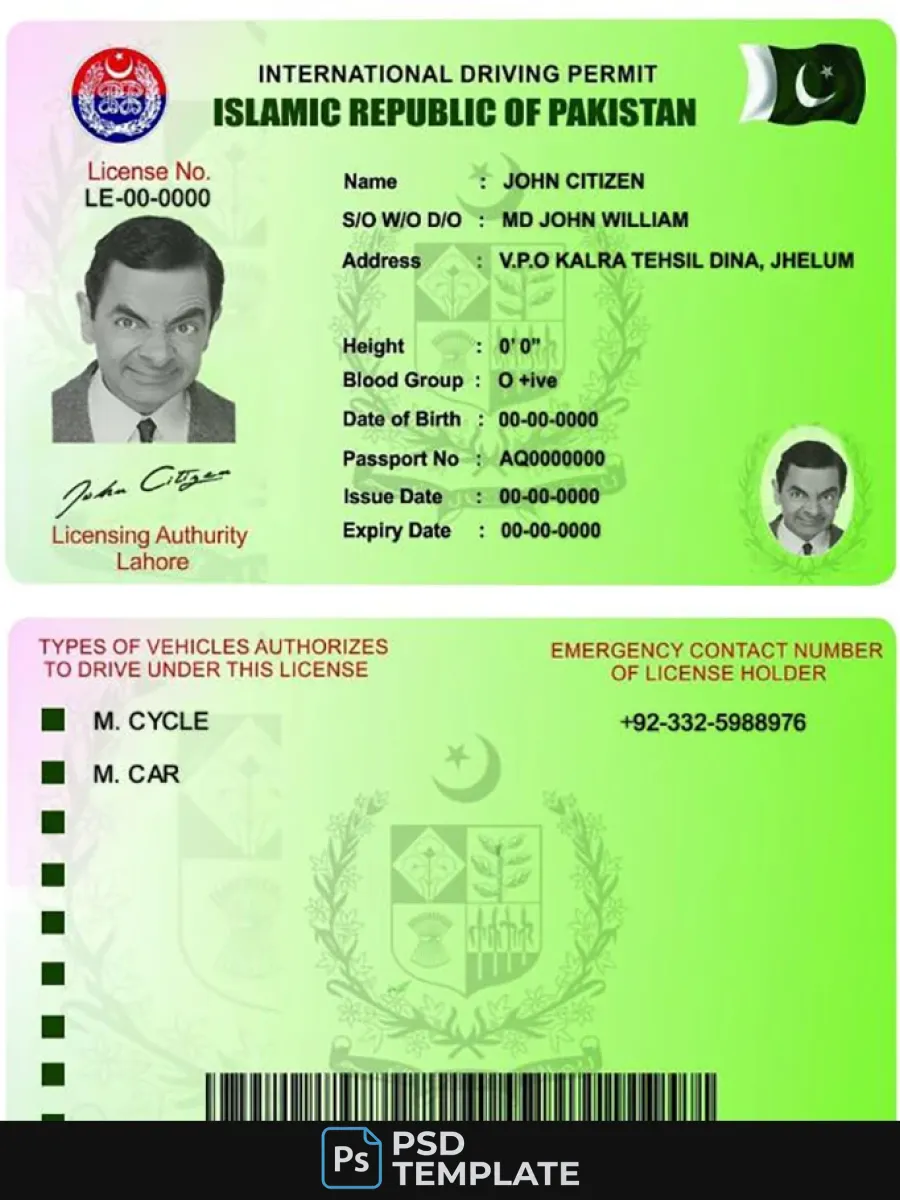 Pakistan International Driving Permit — Driver License