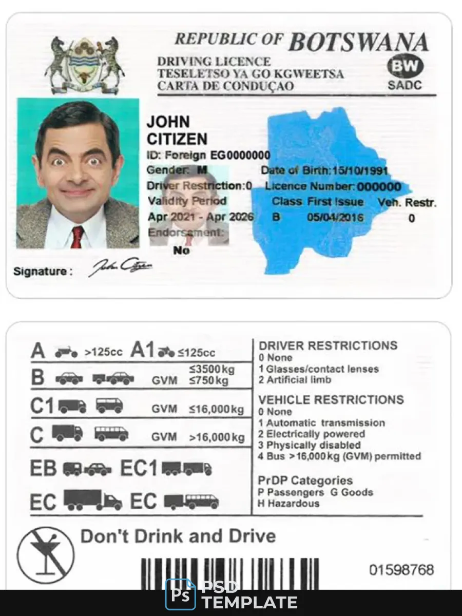 Botswana Dl — Driver License