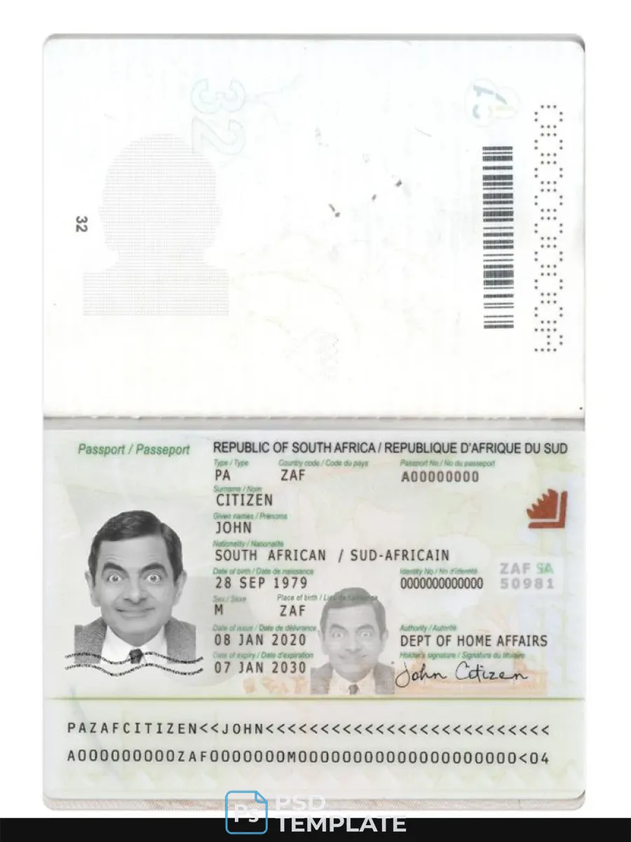 South Africa Passport 2020 Present — Passports