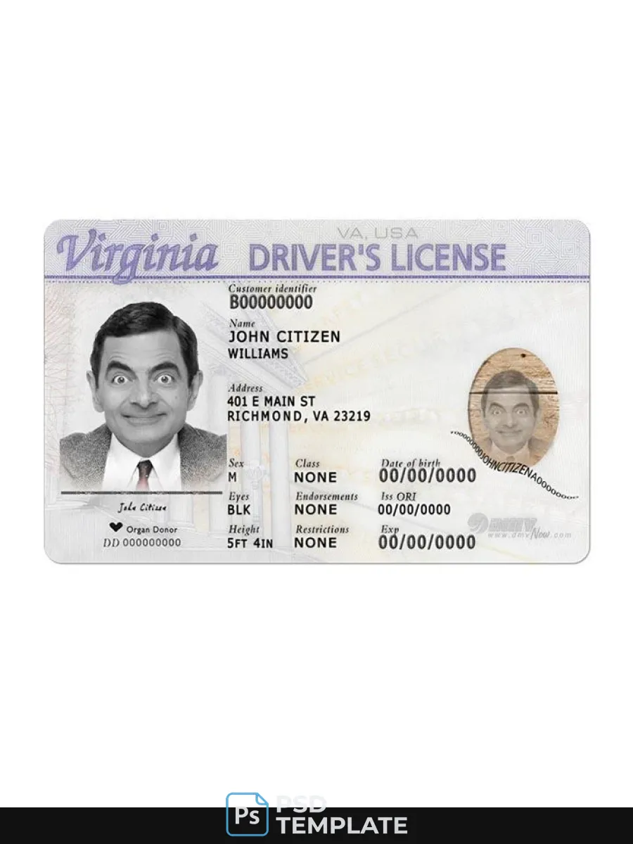 Virginia Driving Front — Driver License