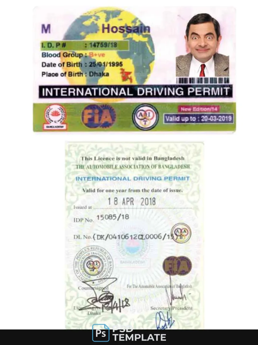Bangladesh International Driving Permit — Driver License
