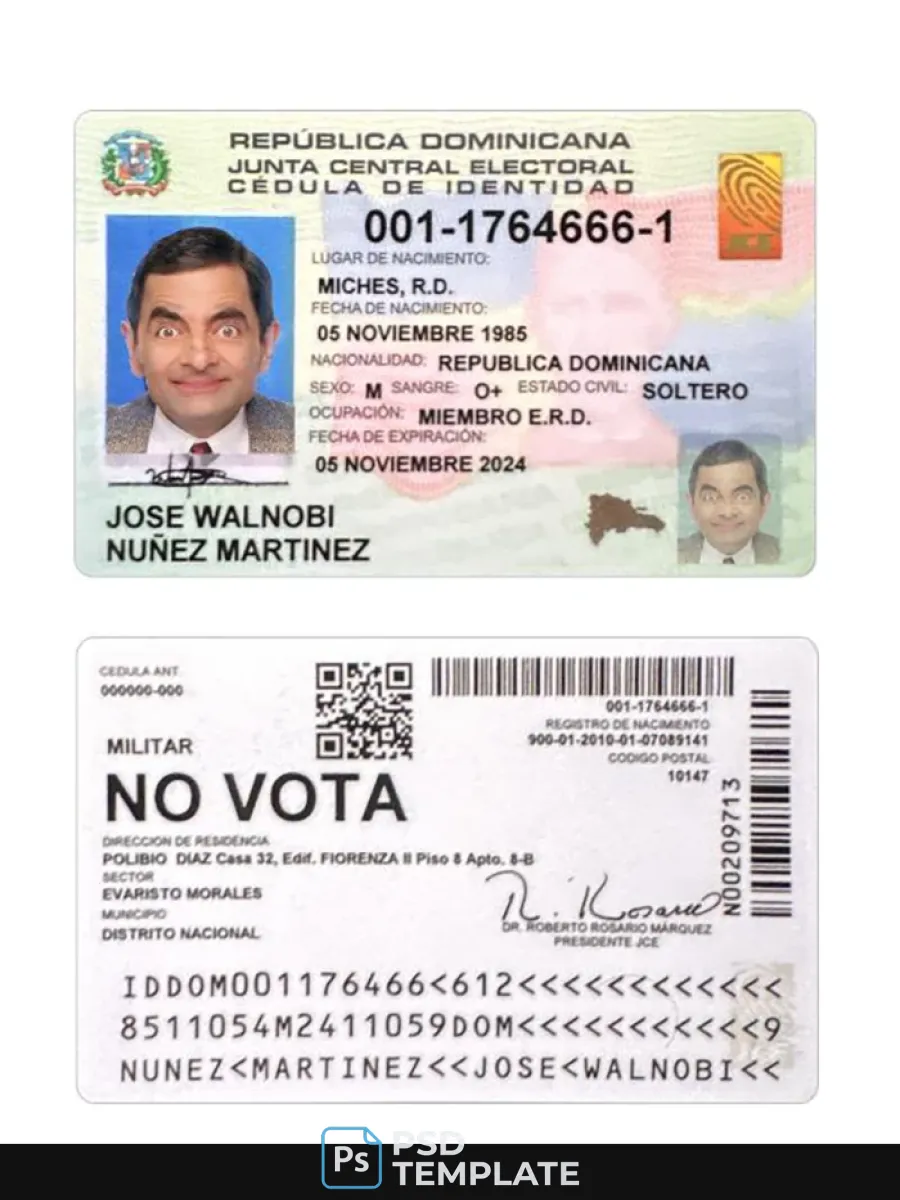 Dominican Republic Id Card — ID Cards