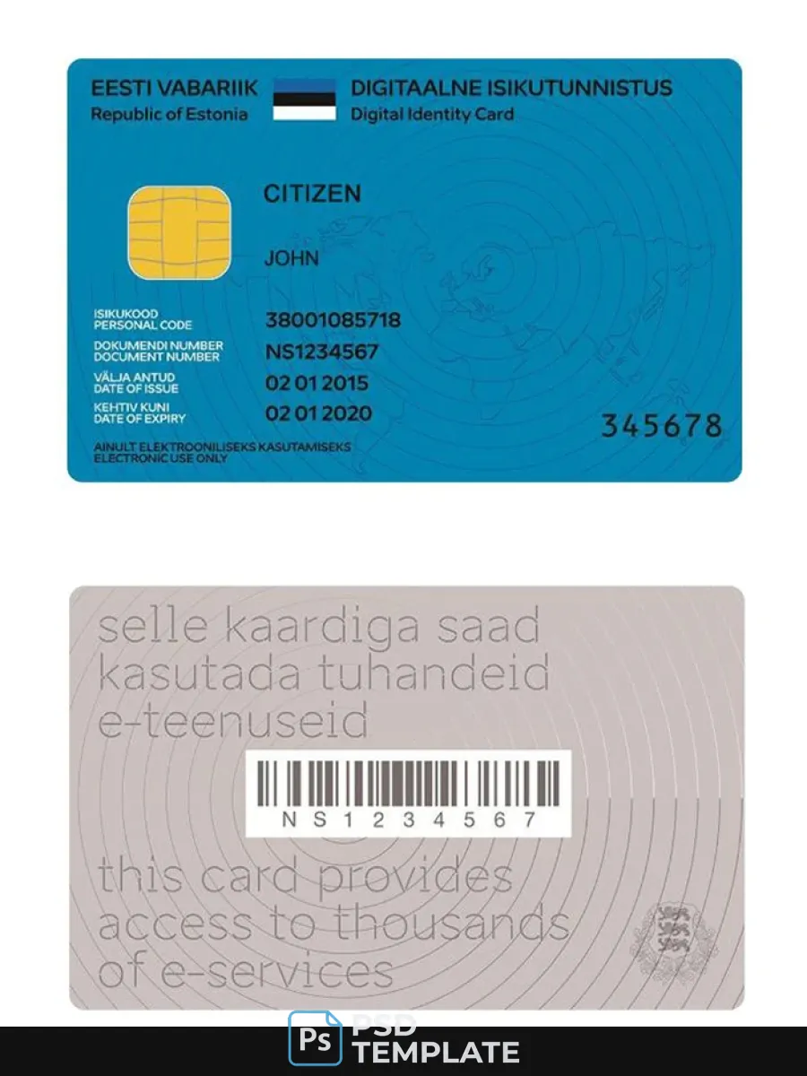 Estonia Digital Id Card 2018 Present — ID Cards