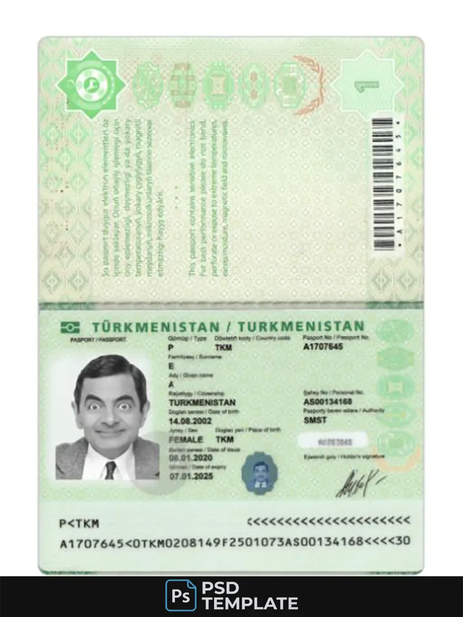 Turkmenistan Passport 2020 Present — Passports