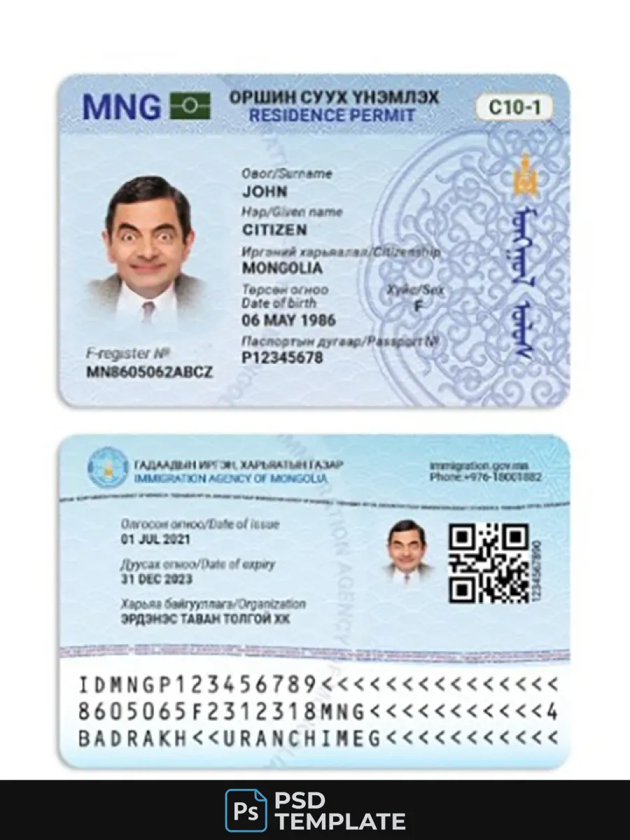 Mongolia Residence Permit — Residence Permit