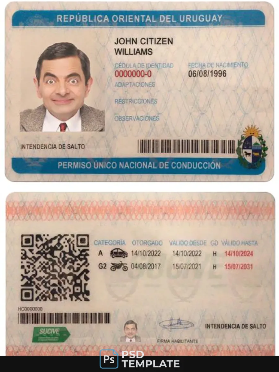 Uruguay Driving License — Driver License