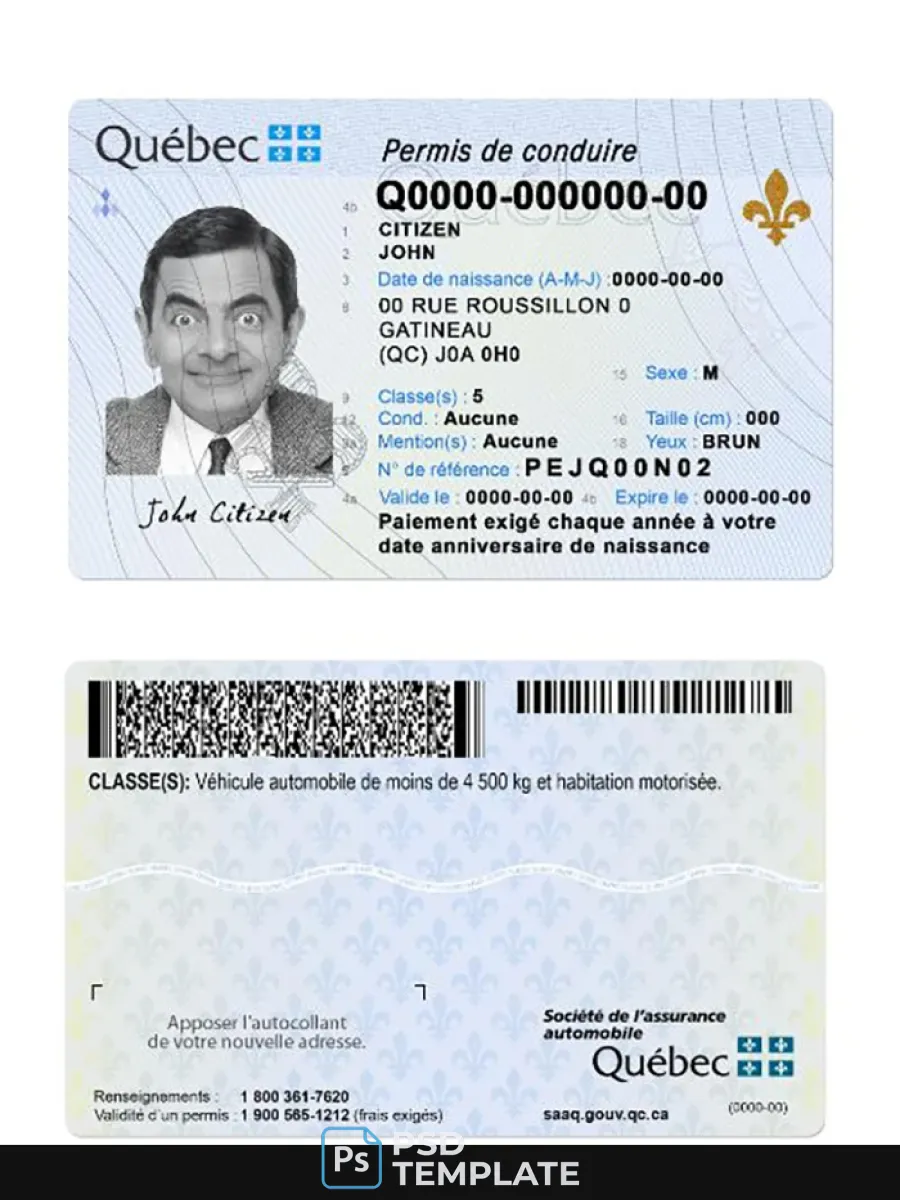 Canada Quebec New Driving License — Driver License