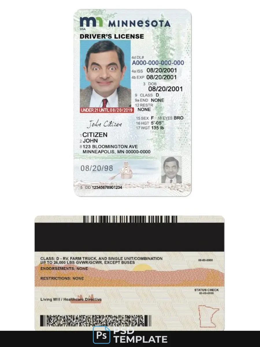 Usa Minnesota Driving License Under 21 — Driver License