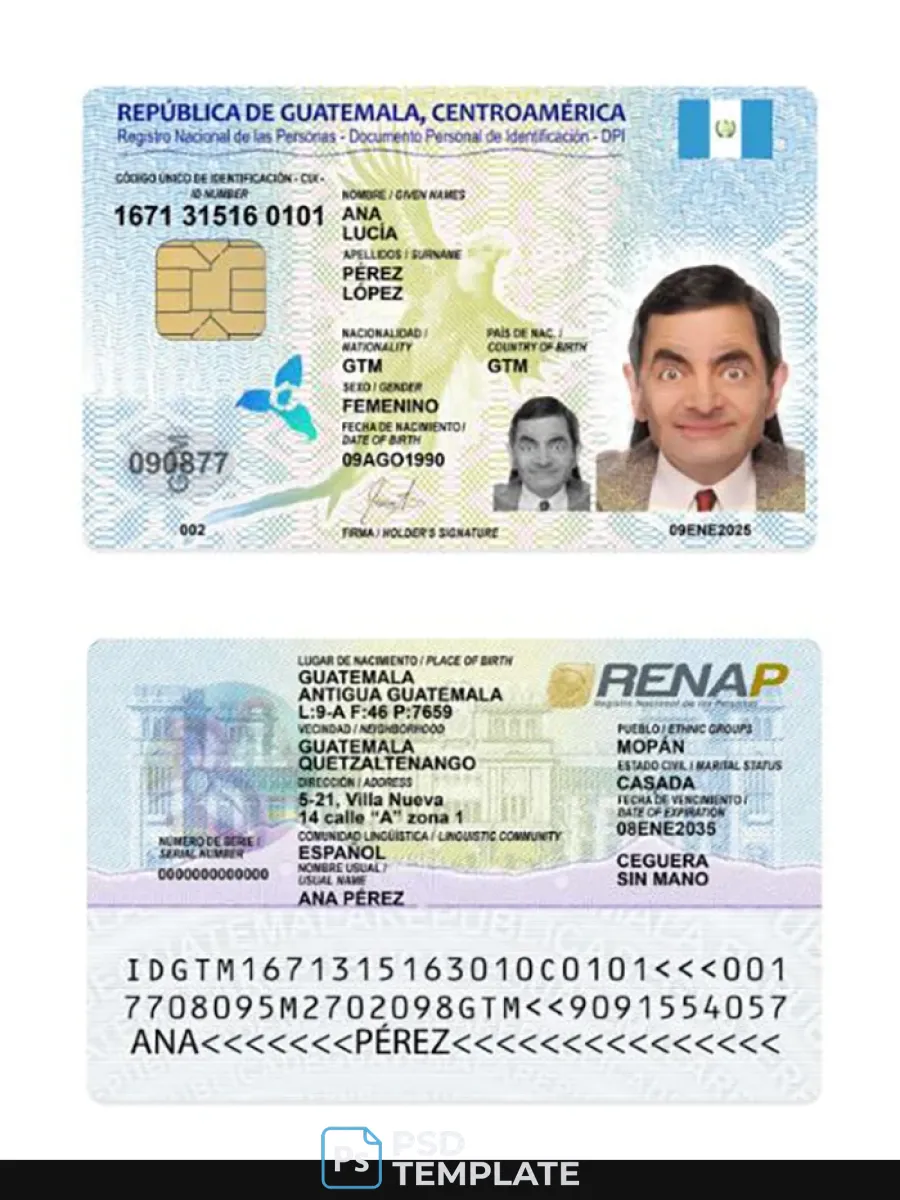 Guatemala Id Card 2025 Present — ID Cards