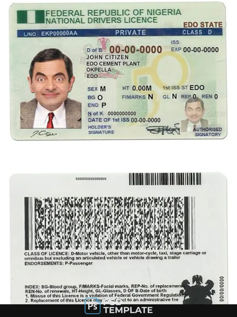 Nigeria Driving License — Driver License