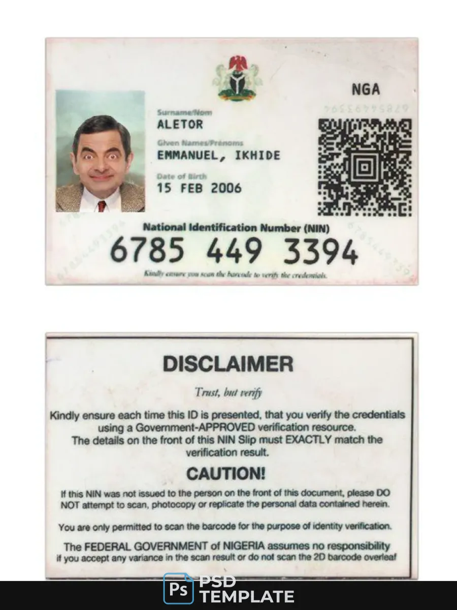 Nigeria National Id Card — ID Cards