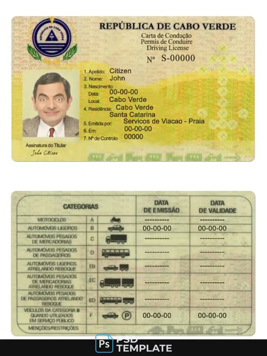 Cabo Verde Driving License — Driver License