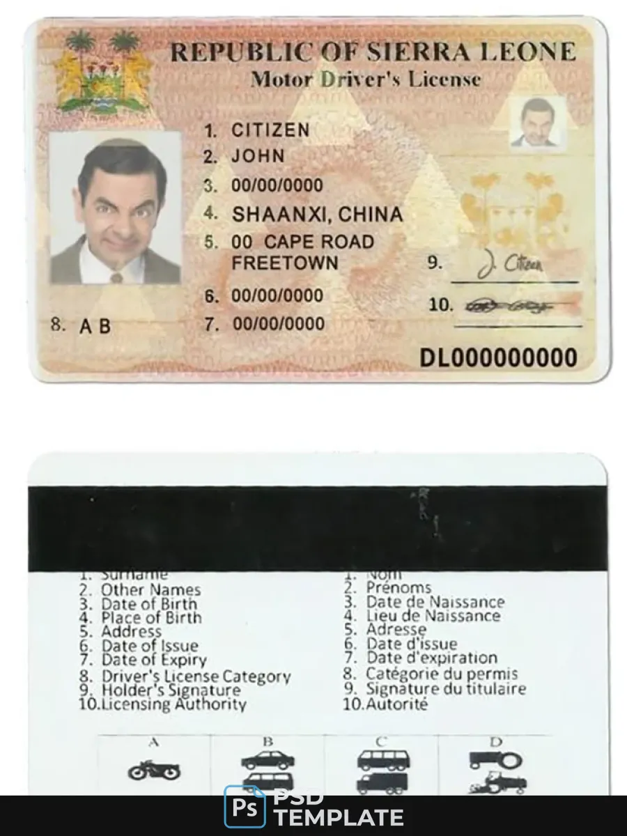 Sierra Leone Driving License — Driver License