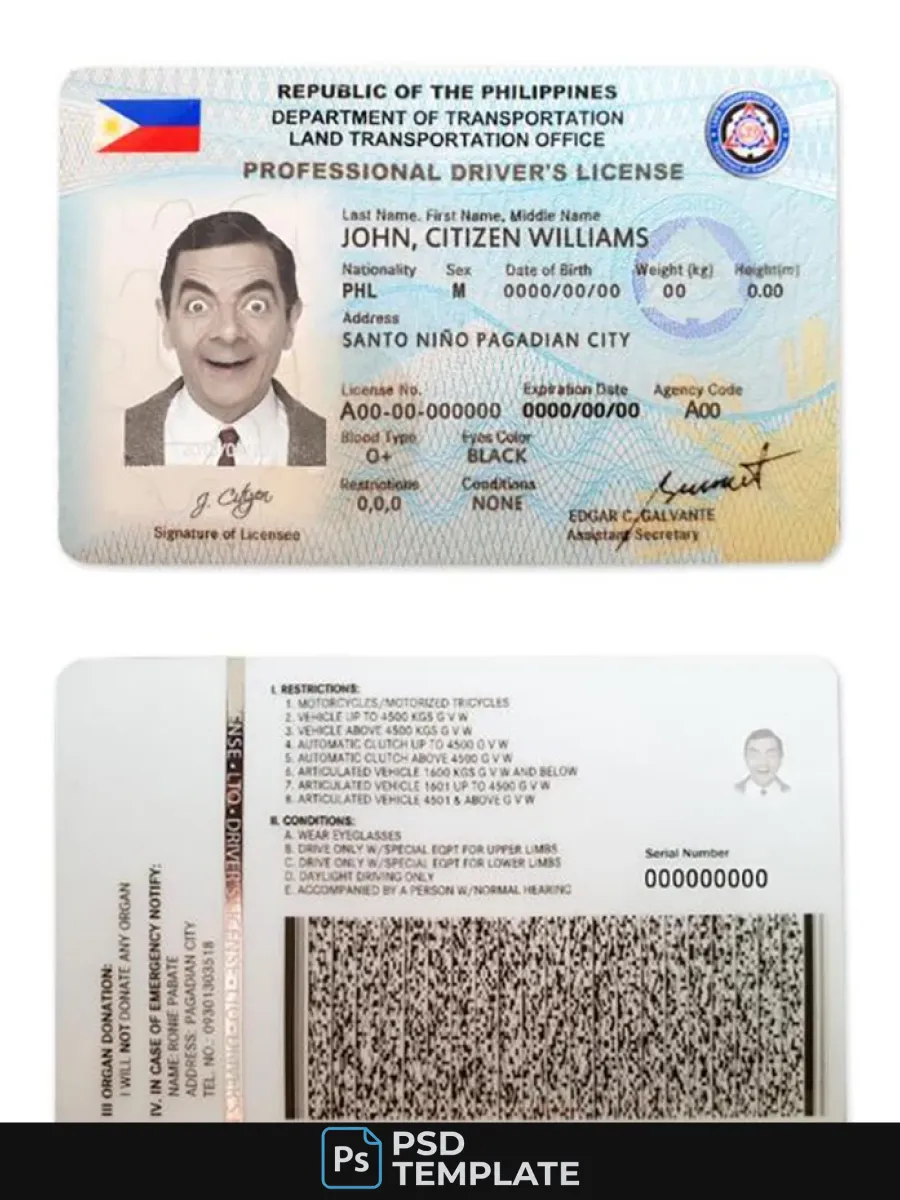 Philippines Driving License — Driver License