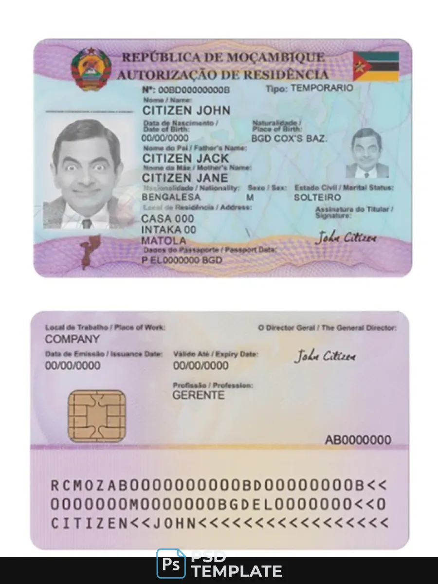 Mozambique Residence Card — Residence Permit