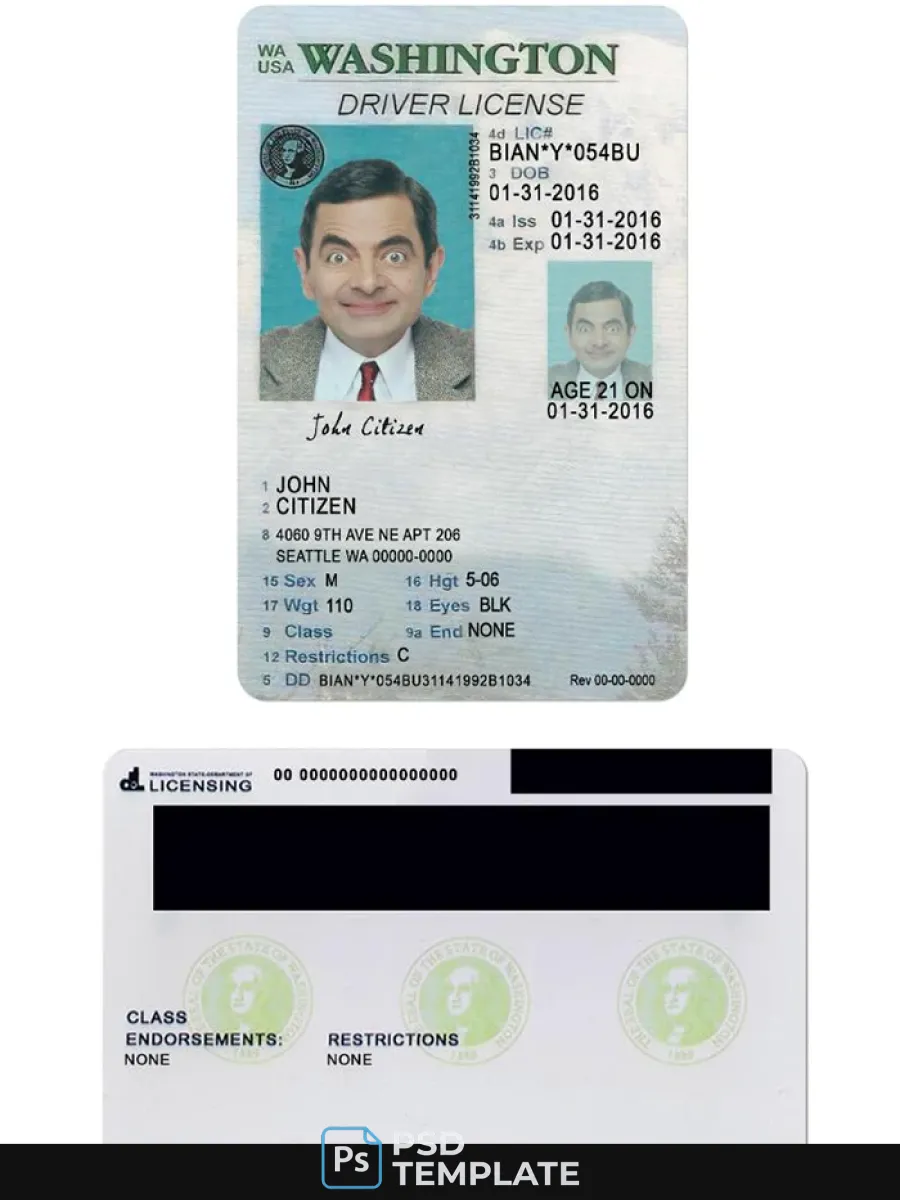 Usa Washigton Driving License Under 21 — Driver License