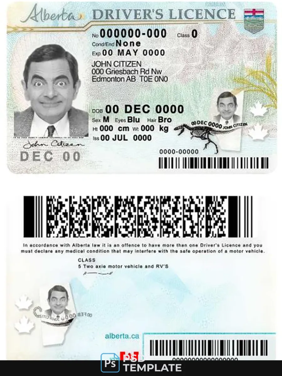 Canada Alberta Province Driving License — Driver License