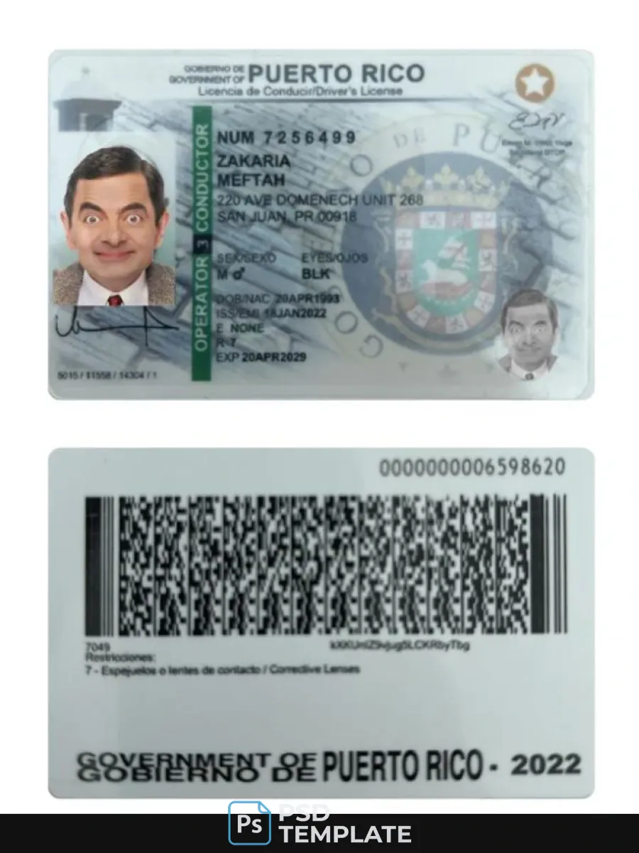 Puerto Rico Driving License 2022 Present — Driver License