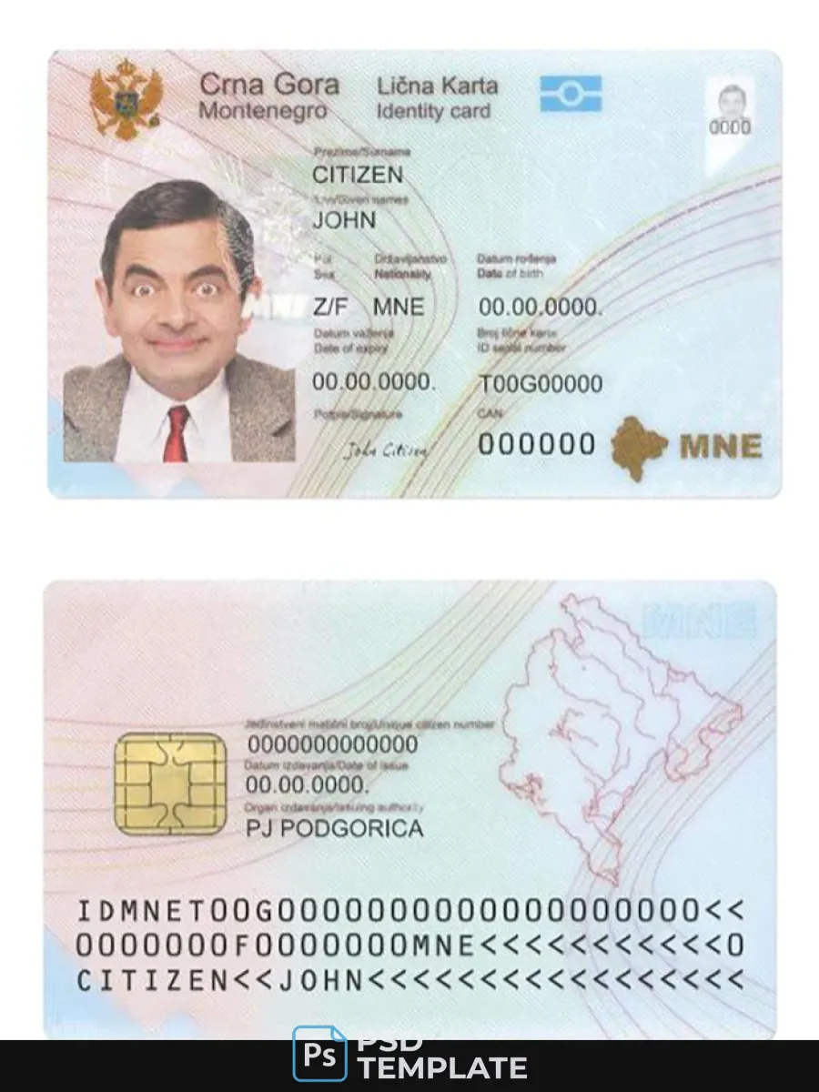 Montenegro Id Card — ID Cards
