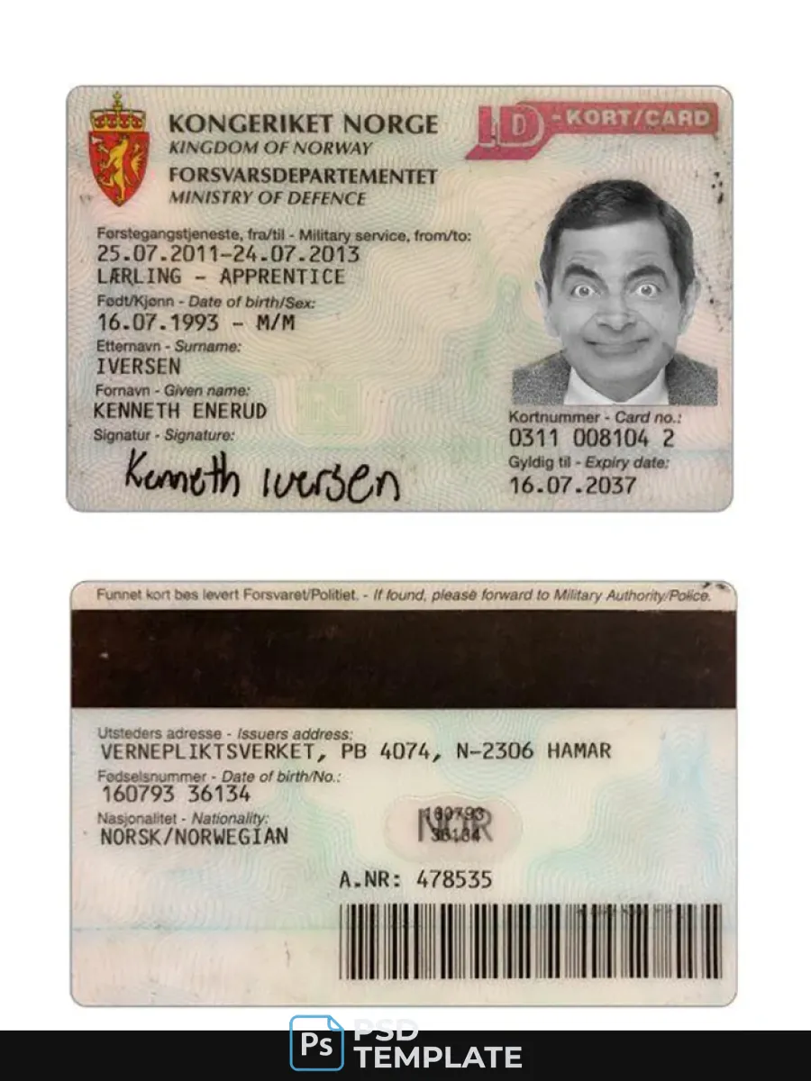 Norway Id Kort Card — ID Cards