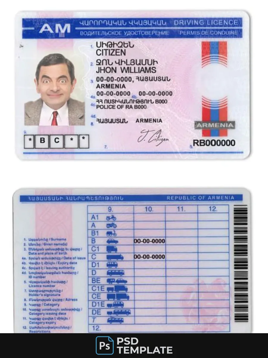 Armenia Driving License — Driver License