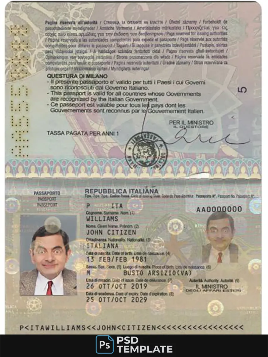 Italy Passport Version 2 — Passports