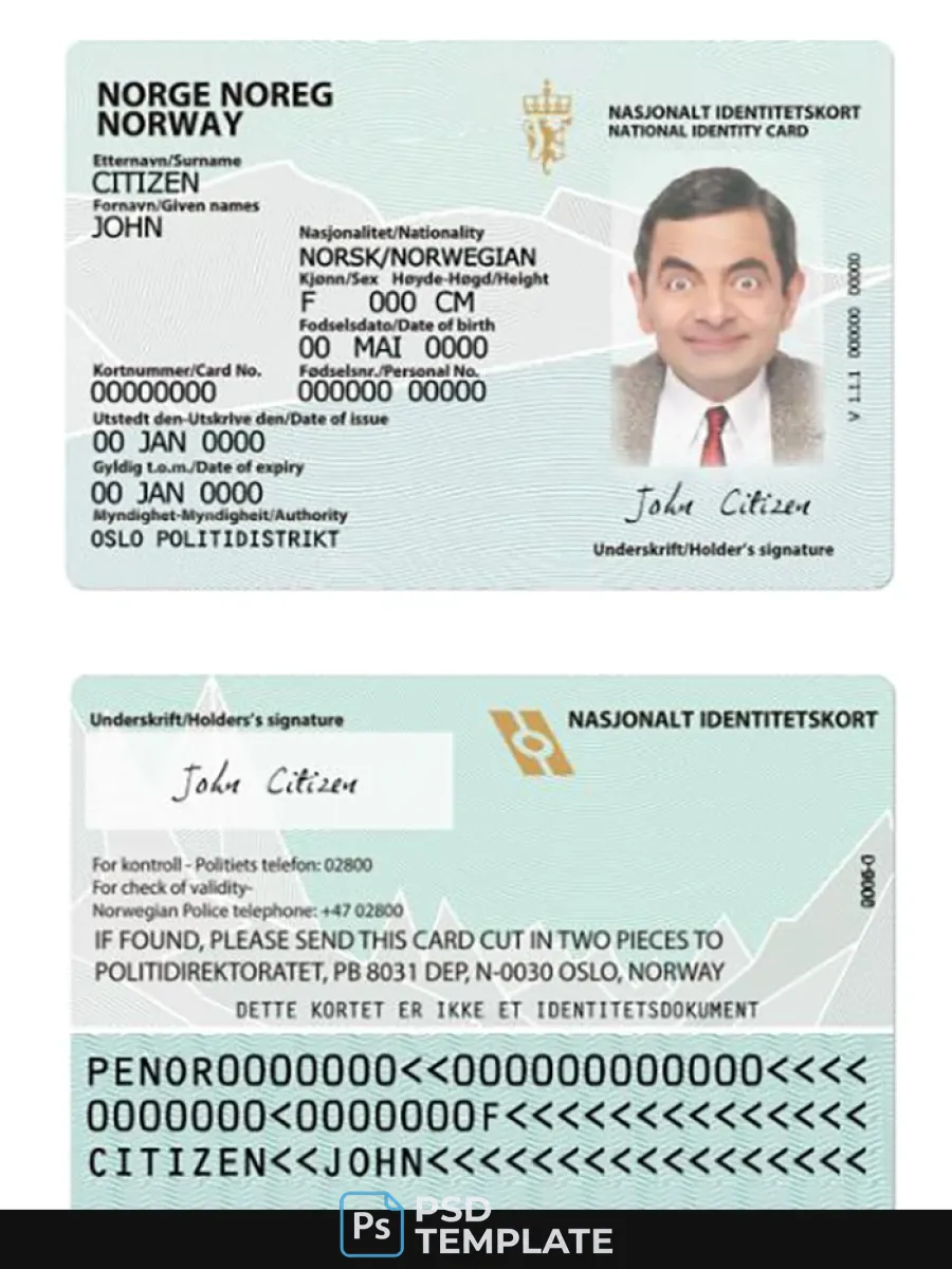 Norway Id Card Version 2 — ID Cards