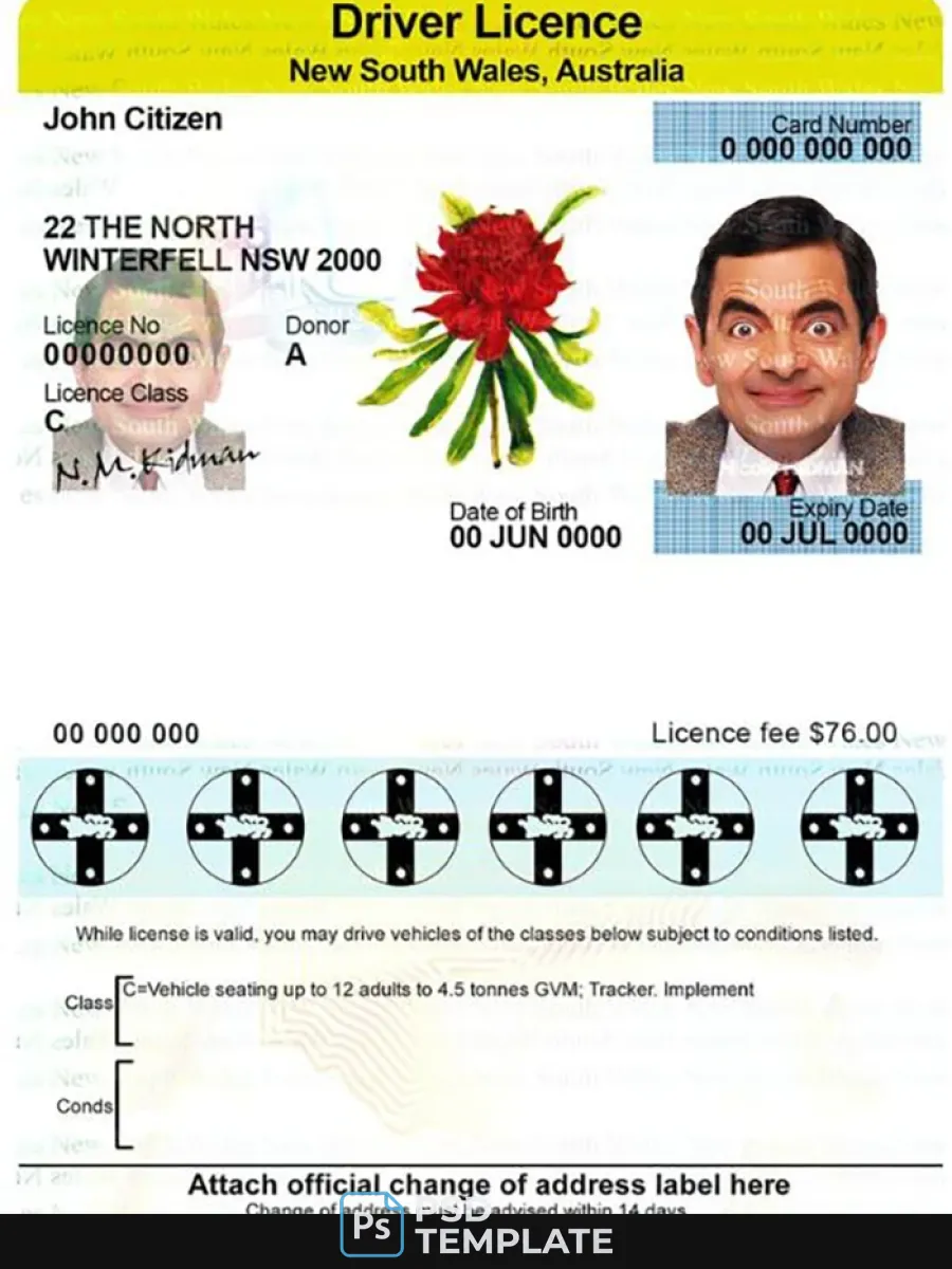 Australia New South Wales Driver License — Driver License