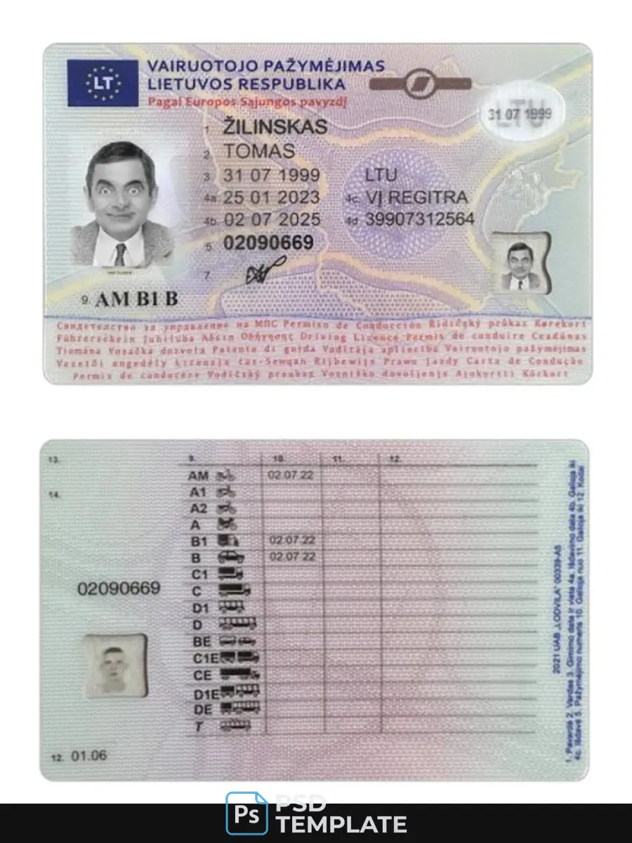 Lithuania Driving License 2023 Present — Driver License