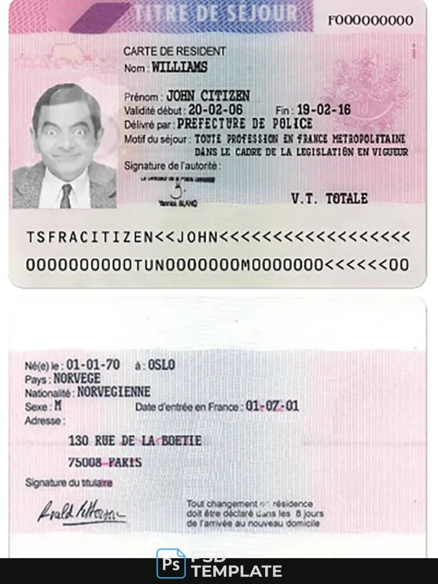 France Residence Permit Version 3 — Residence Permit