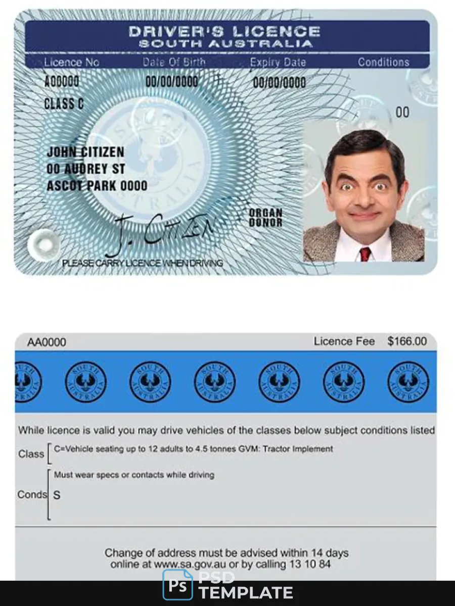 South Australia Driving License — Driver License