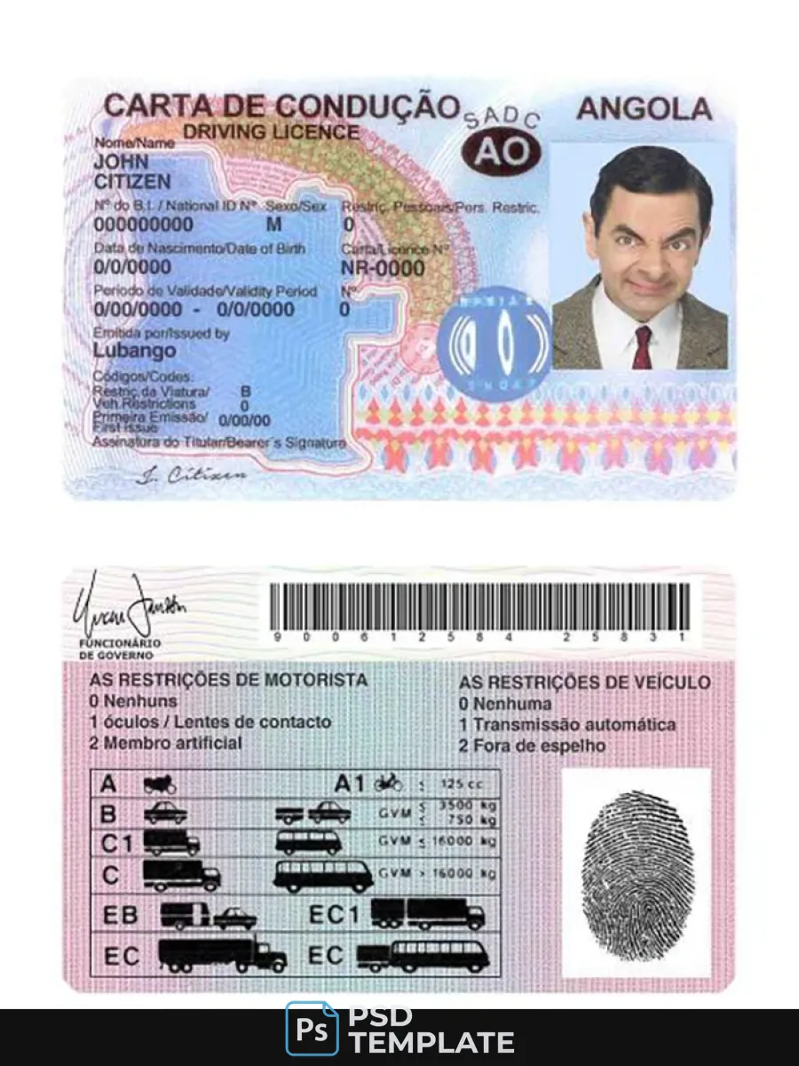 Angola Driving License — Driver License