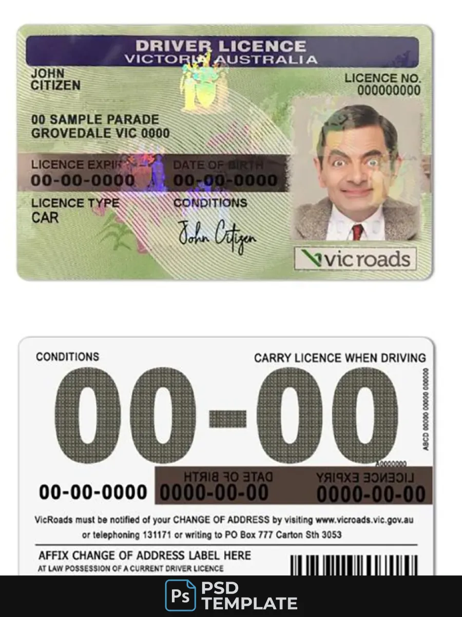 Australia Victoria State Driving License — Driver License