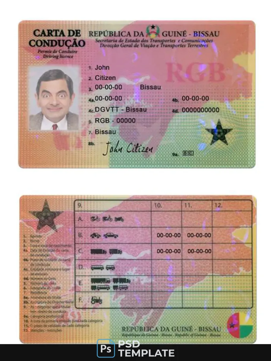 Guine Bissau Driving License — Driver License