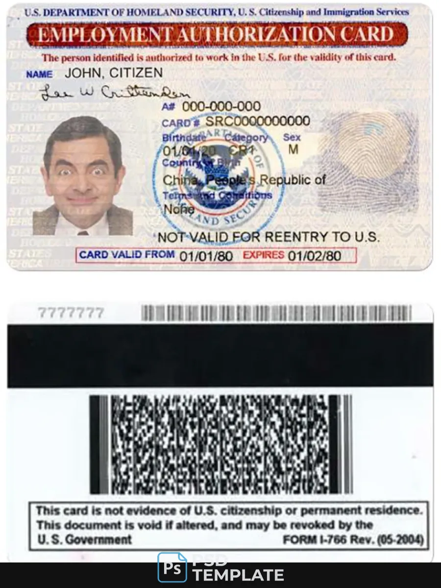 United States Employment Authorization Card — ID Cards