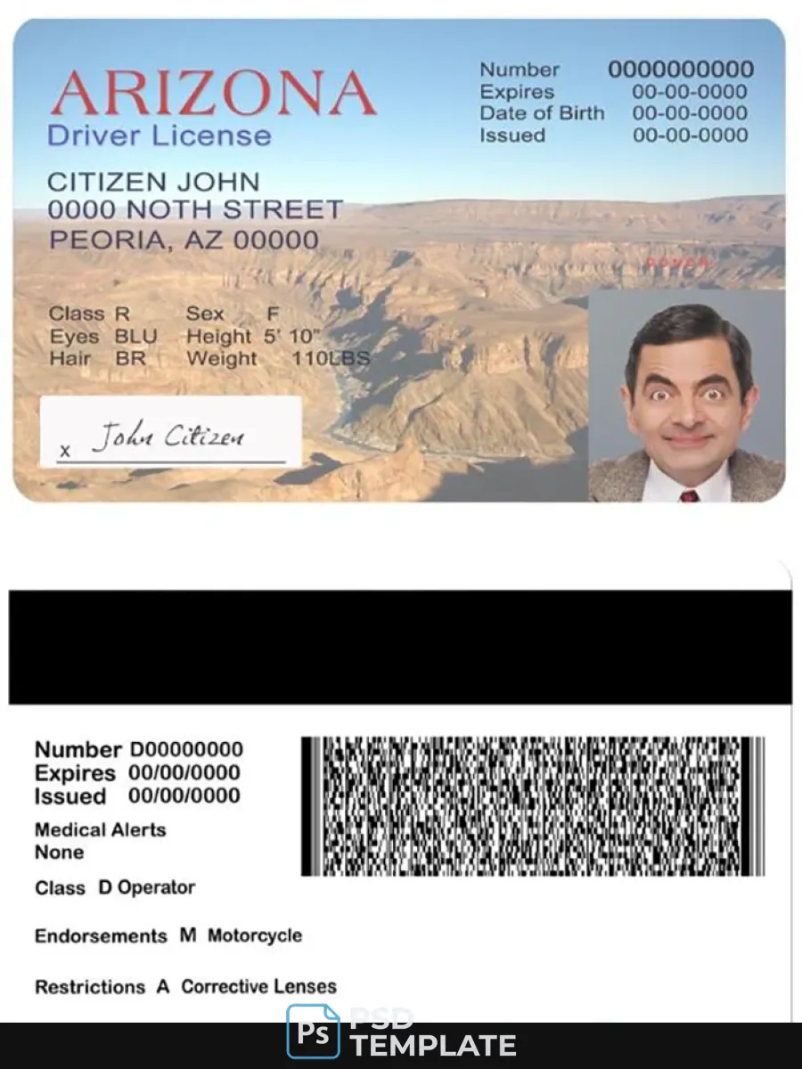 Usa Arizona Driving License Version 2 — Driver License