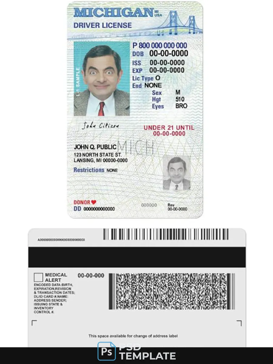 Usa Michigan Driving License Under 21 — Driver License