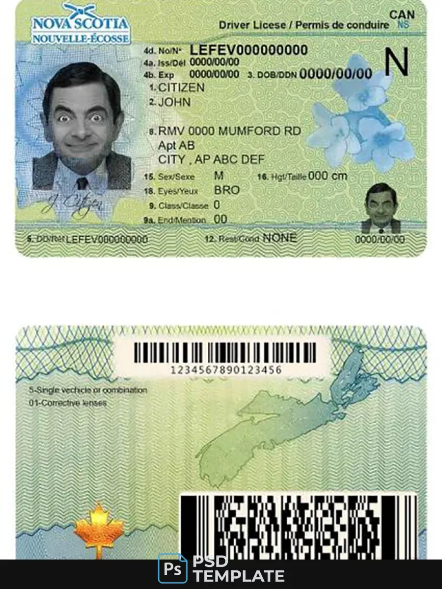 Canada Nova Scotia Driving License — Driver License