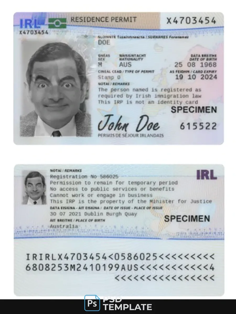 Ireland Residence Permit 2021 Present — Residence Permit